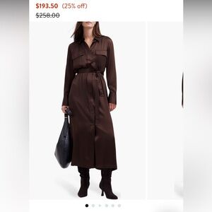 Madewell silk belted midi shirt dress